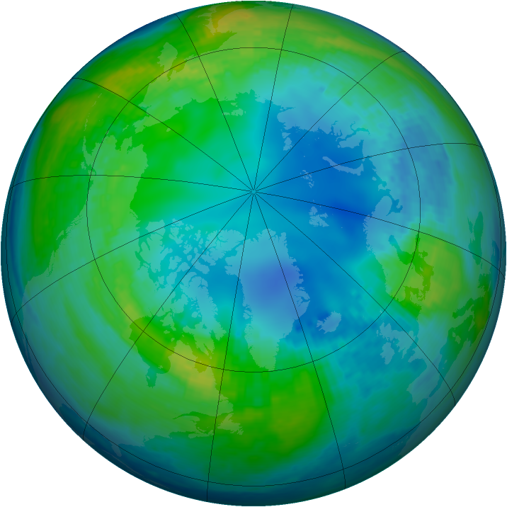 Arctic ozone map for 09 November 2002